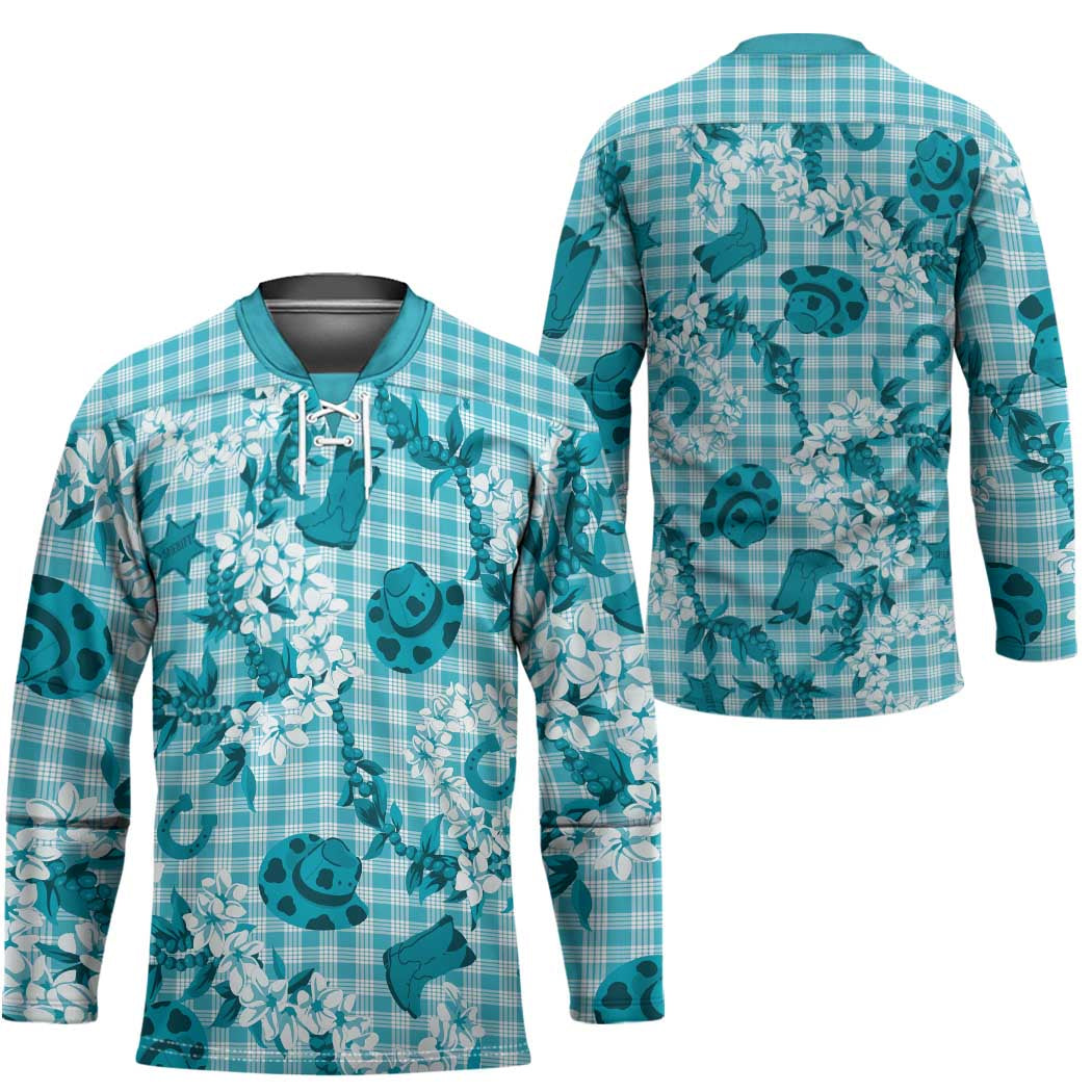 Mokihana Maile Ilima Leis Paniolo Palaka Hockey Jersey Hawaiian Polu Opa Spirit - Polynesian Pride