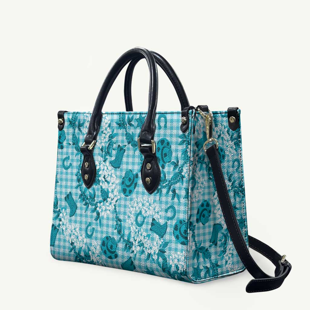 Mokihana Maile Ilima Leis Paniolo Palaka Leather Bag Hawaiian Polu Opa Spirit - Polynesian Pride