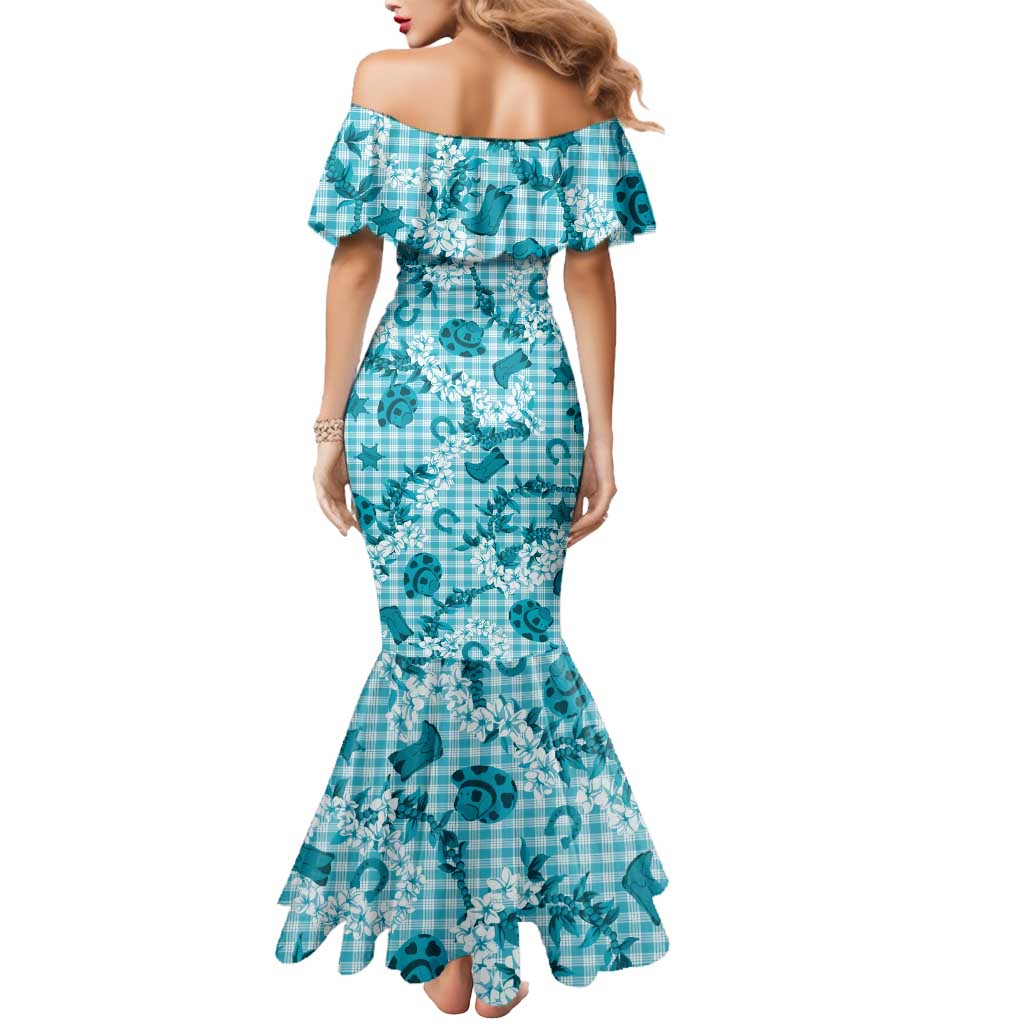 Mokihana Maile Ilima Leis Paniolo Palaka Mermaid Dress Hawaiian Polu Opa Spirit LT9 - Polynesian Pride