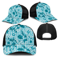 Mokihana Maile Ilima Leis Paniolo Palaka Mesh Trucker Cap Hawaiian Polu Opa Spirit - Polynesian Pride
