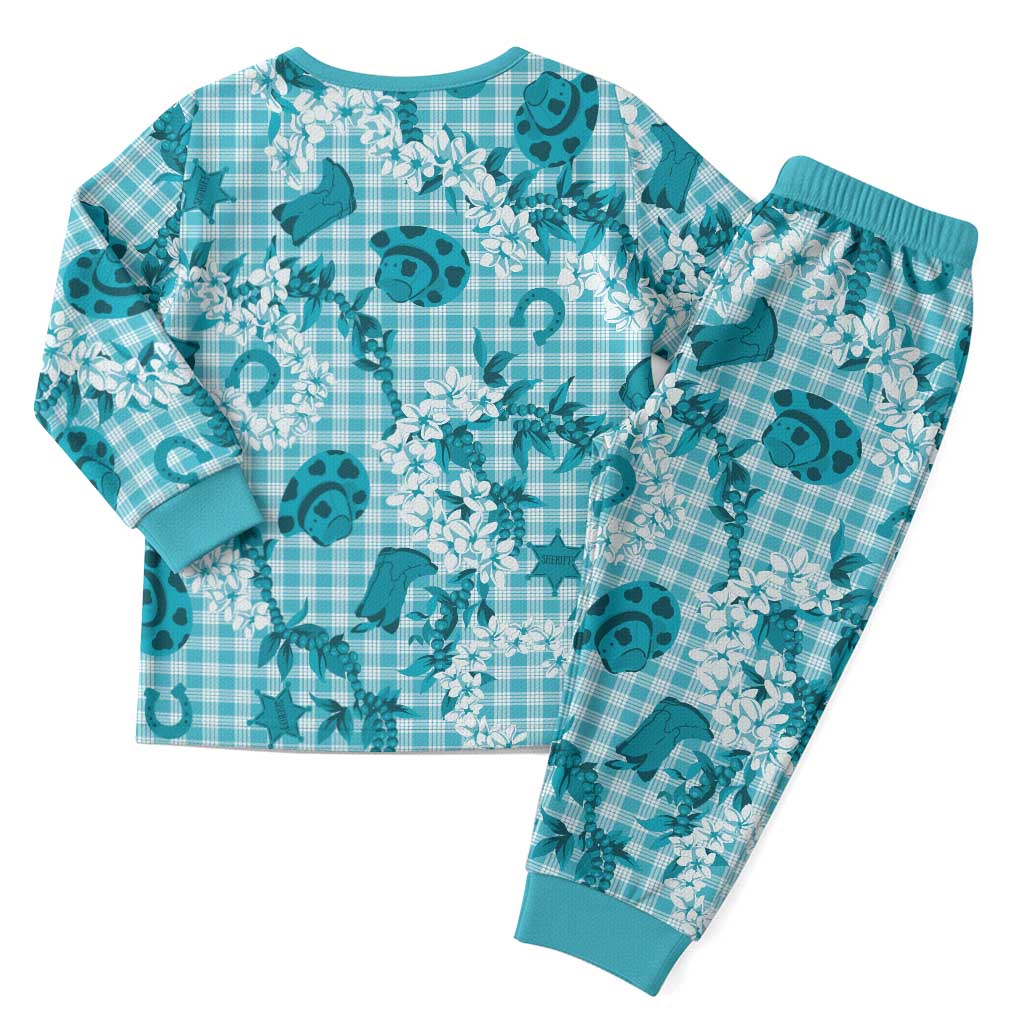 Mokihana Maile Ilima Leis Paniolo Palaka Christmas Pajama Set Hawaiian Polu Opa Spirit LT9 - Polynesian Pride