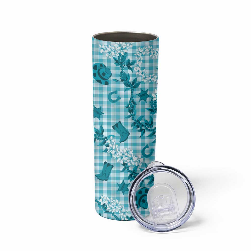 Mokihana Maile Ilima Leis Paniolo Palaka Skinny Tumbler Hawaiian Polu Opa Spirit LT9 - Polynesian Pride