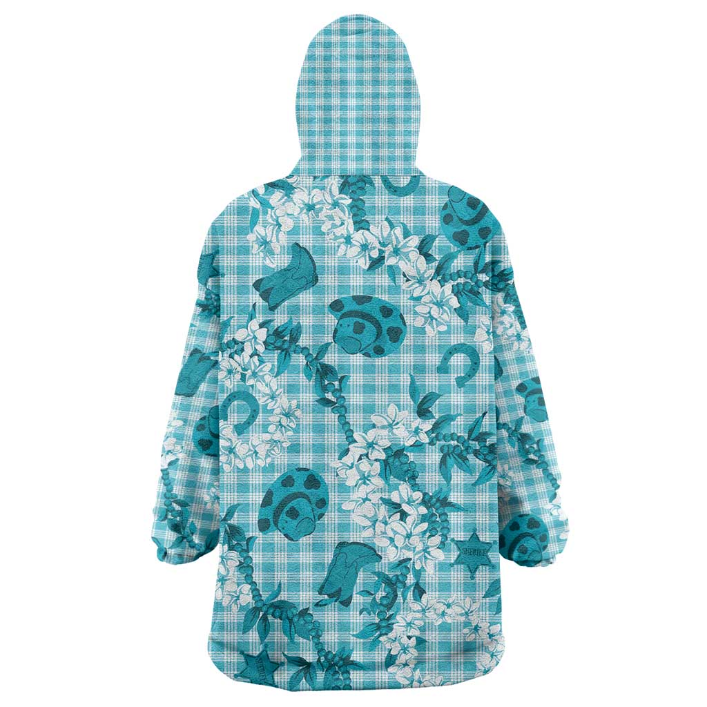 Mokihana Maile Ilima Leis Paniolo Palaka Wearable Blanket Hoodie Hawaiian Polu Opa Spirit LT9 - Polynesian Pride