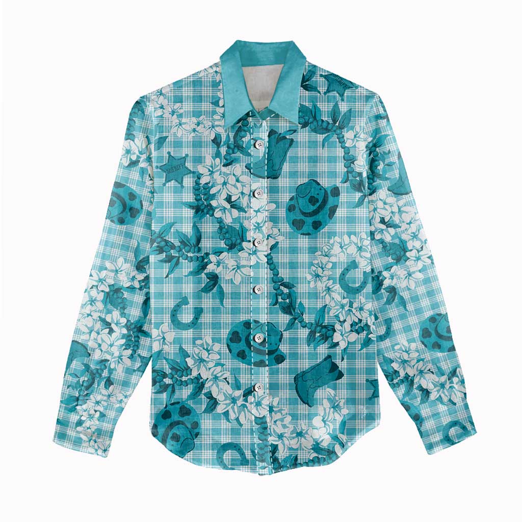 Mokihana Maile Ilima Leis Paniolo Palaka Women Casual Shirt Hawaiian Polu Opa Spirit LT9 - Polynesian Pride