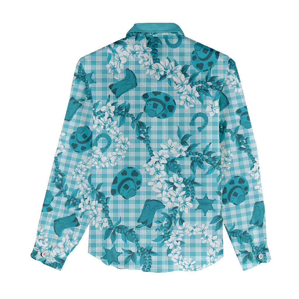 Mokihana Maile Ilima Leis Paniolo Palaka Women Casual Shirt Hawaiian Polu Opa Spirit LT9 - Polynesian Pride