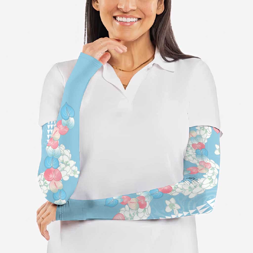 Blue Hawaii Anthurium Plumeria Lei Arm Sleeves