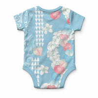 Blue Hawaii Anthurium Plumeria Lei Baby Onesie LT9 - Polynesian Pride