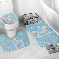 Blue Hawaii Anthurium Plumeria Lei Bathroom Set