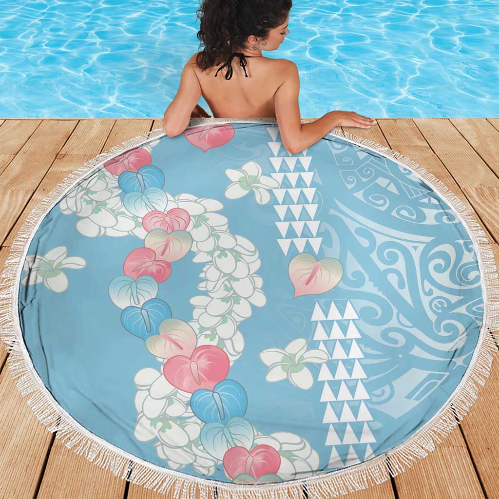 Blue Hawaii Anthurium Plumeria Lei Beach Blanket