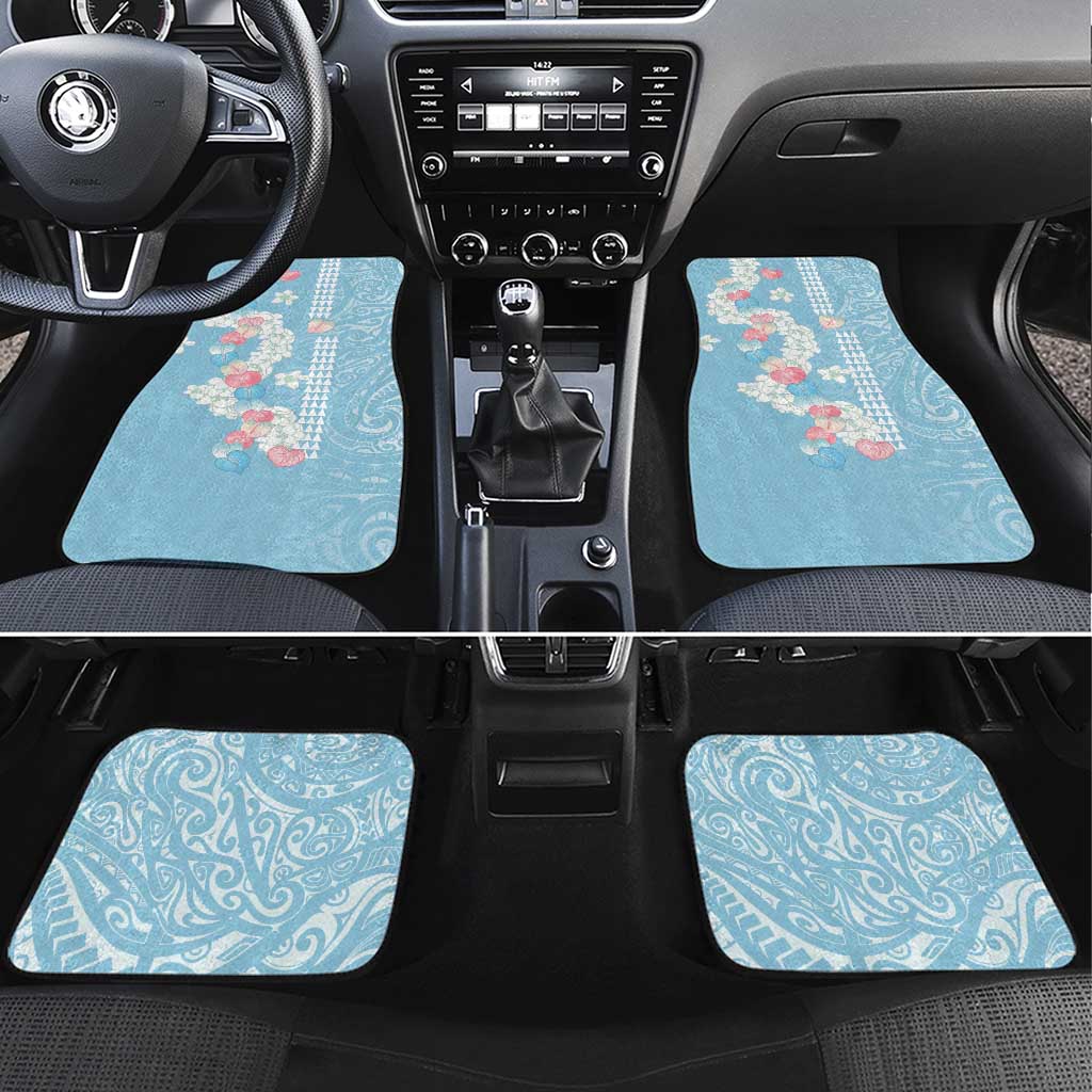 Blue Hawaii Anthurium Plumeria Lei Car Mats