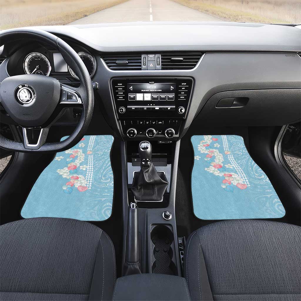 Blue Hawaii Anthurium Plumeria Lei Car Mats
