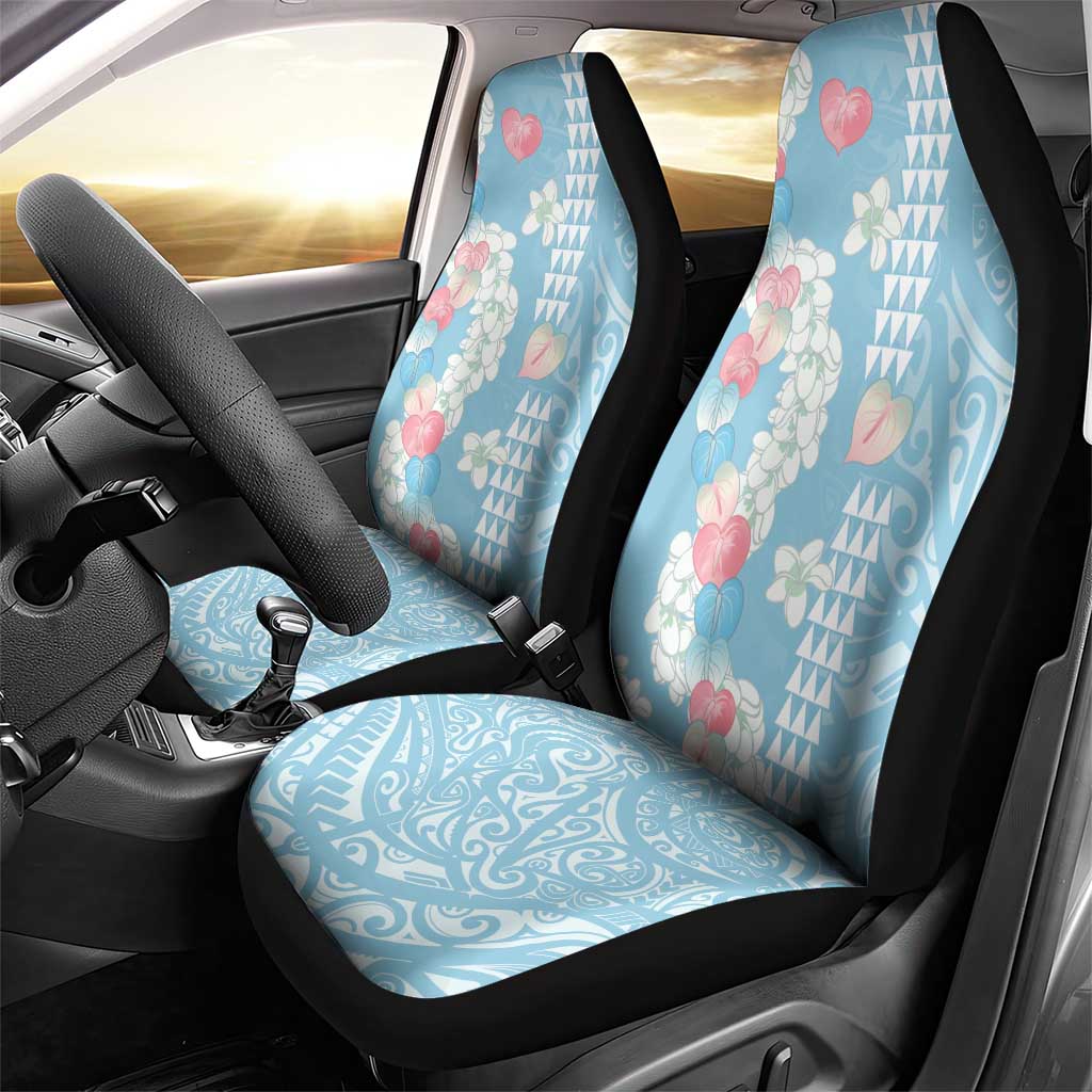 Blue Hawaii Anthurium Plumeria Lei Car Seat Cover