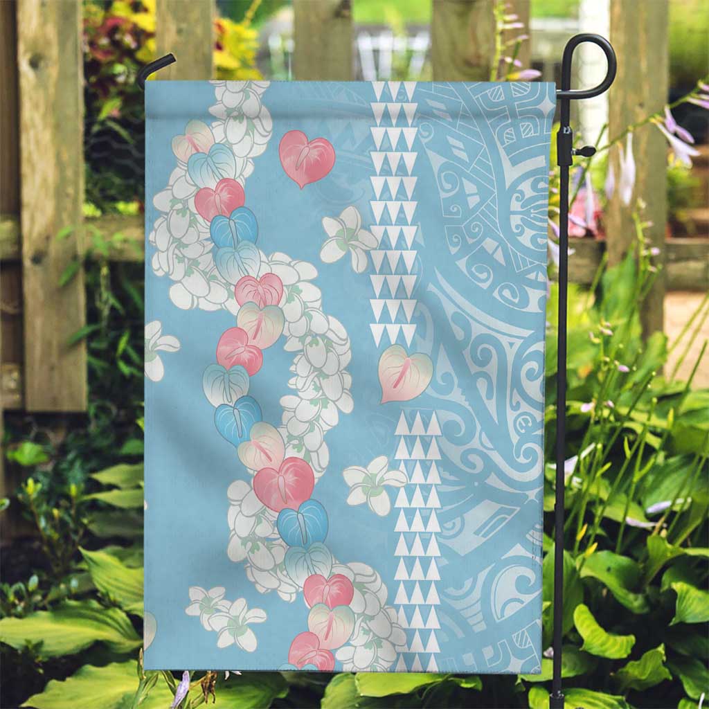 Blue Hawaii Anthurium Plumeria Lei Garden Flag