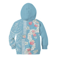 Blue Hawaii Anthurium Plumeria Lei Kid Hoodie