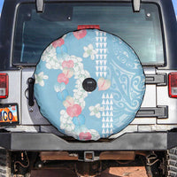 Blue Hawaii Anthurium Plumeria Lei Spare Tire Cover