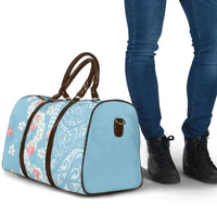 Blue Hawaii Anthurium Plumeria Lei Travel Bag