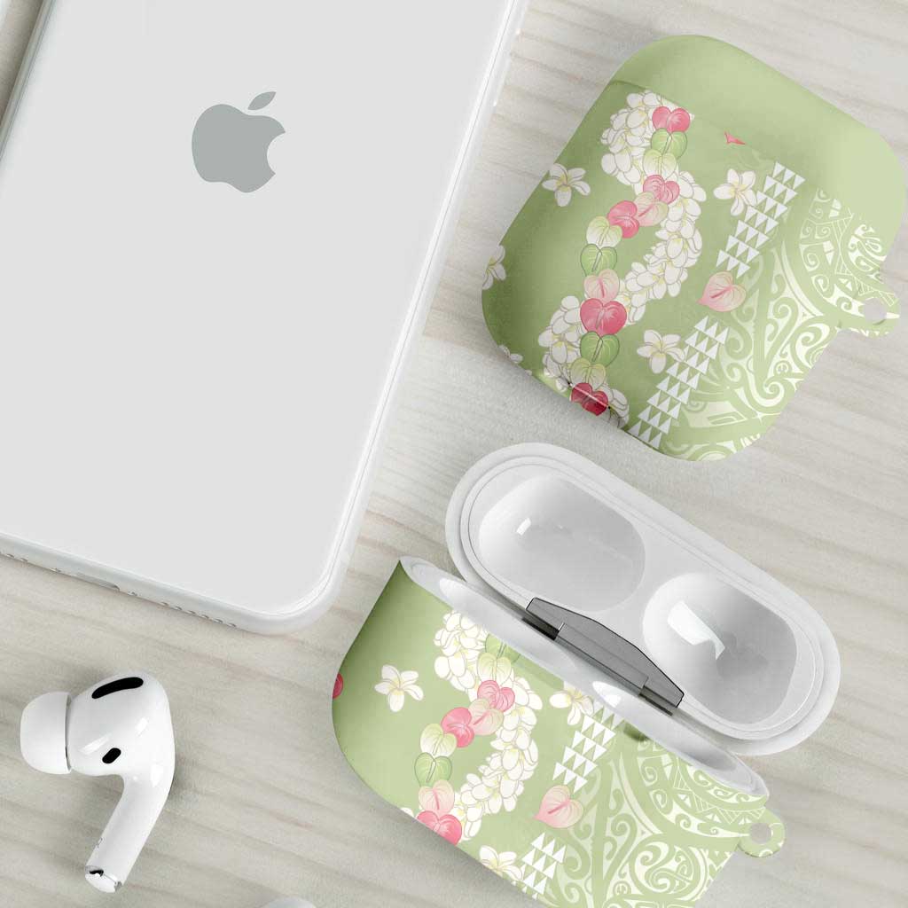 Leaf Green Hawaii Anthurium Plumeria Lei AirPods Case