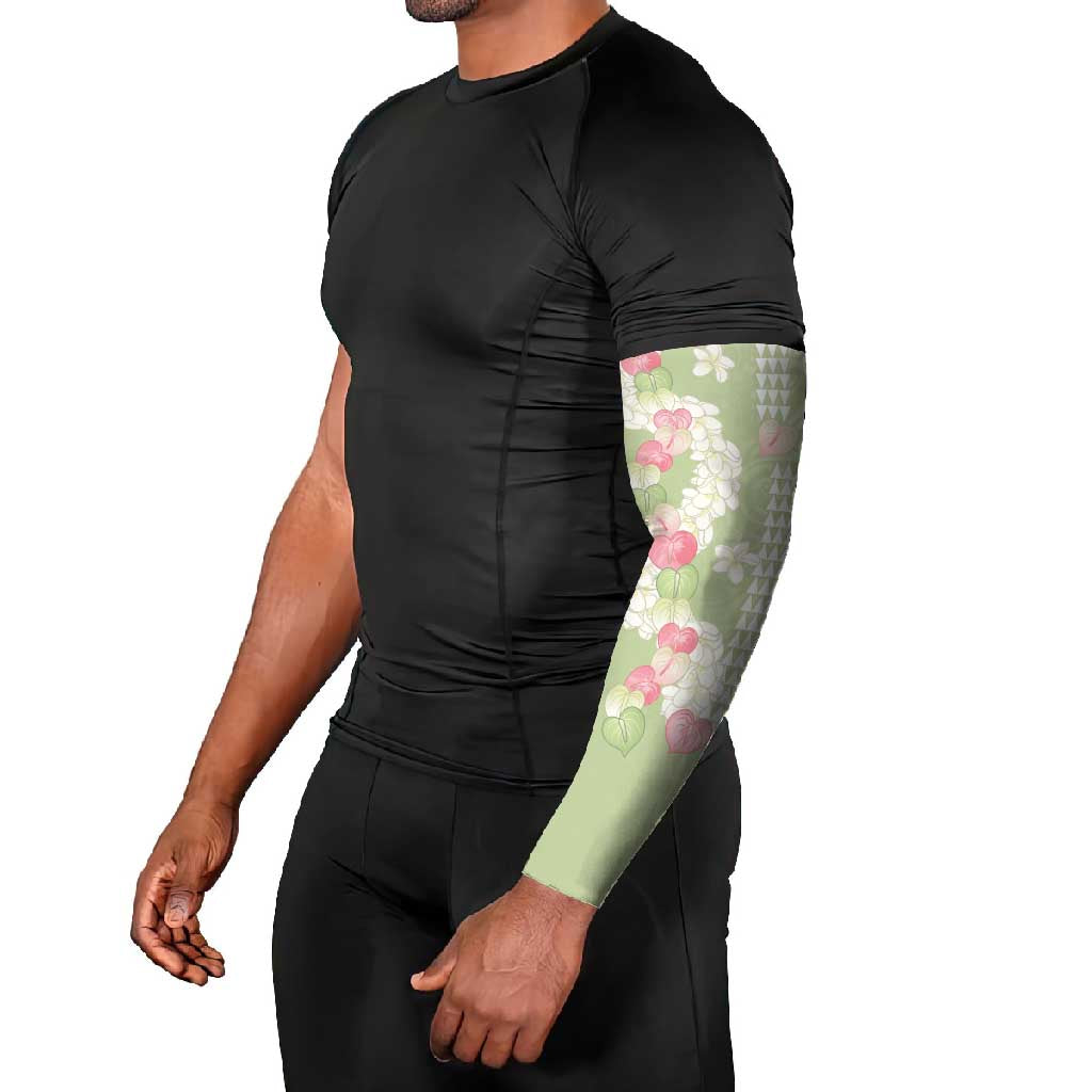 Leaf Green Hawaii Anthurium Plumeria Lei Arm Sleeves