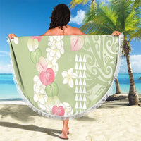 Leaf Green Hawaii Anthurium Plumeria Lei Beach Blanket