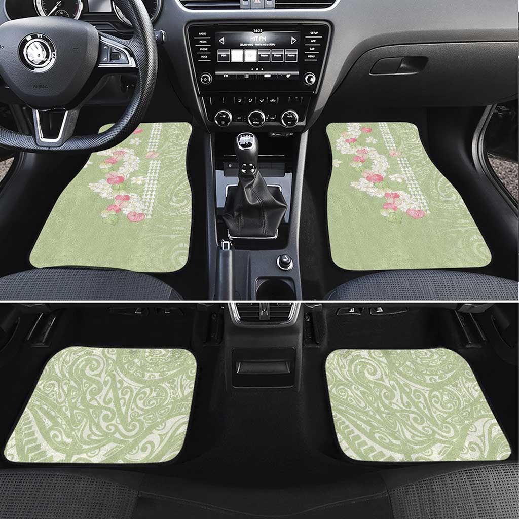 Leaf Green Hawaii Anthurium Plumeria Lei Car Mats