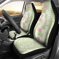 Leaf Green Hawaii Anthurium Plumeria Lei Car Seat Cover