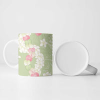 Leaf Green Hawaii Anthurium Plumeria Lei Ceramic Mug
