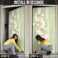 Leaf Green Hawaii Anthurium Plumeria Lei Door Cover