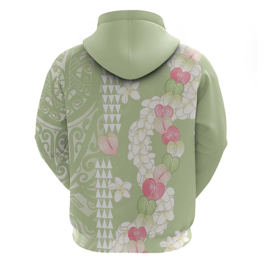Leaf Green Hawaii Anthurium Plumeria Lei Hoodie