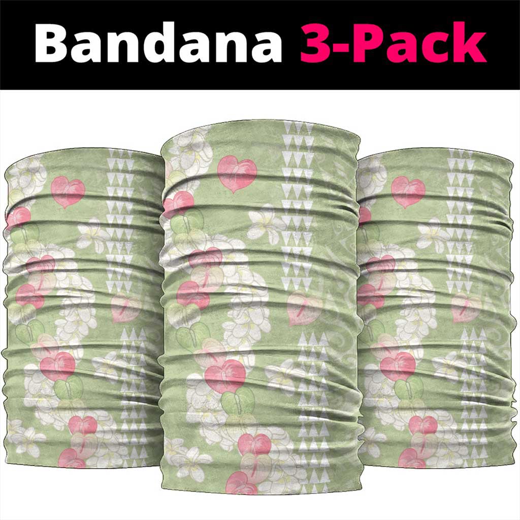 Leaf Green Hawaii Anthurium Plumeria Lei Neck Gaiter