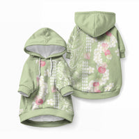 Leaf Green Hawaii Anthurium Plumeria Lei Pet Hoodie LT9 Pullover Blue - Polynesian Pride