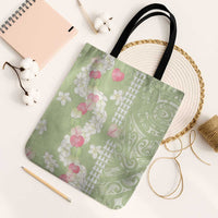 Leaf Green Hawaii Anthurium Plumeria Lei Tote Bag