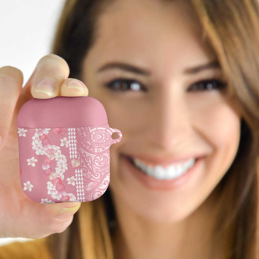 Soft Pink Hawaii Anthurium Plumeria Lei AirPods Case