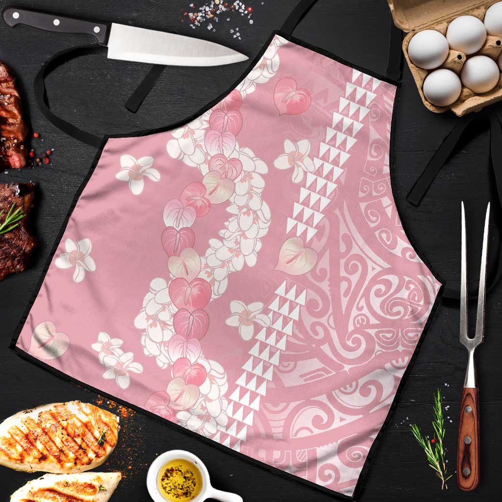 Soft Pink Hawaii Anthurium Plumeria Lei Apron