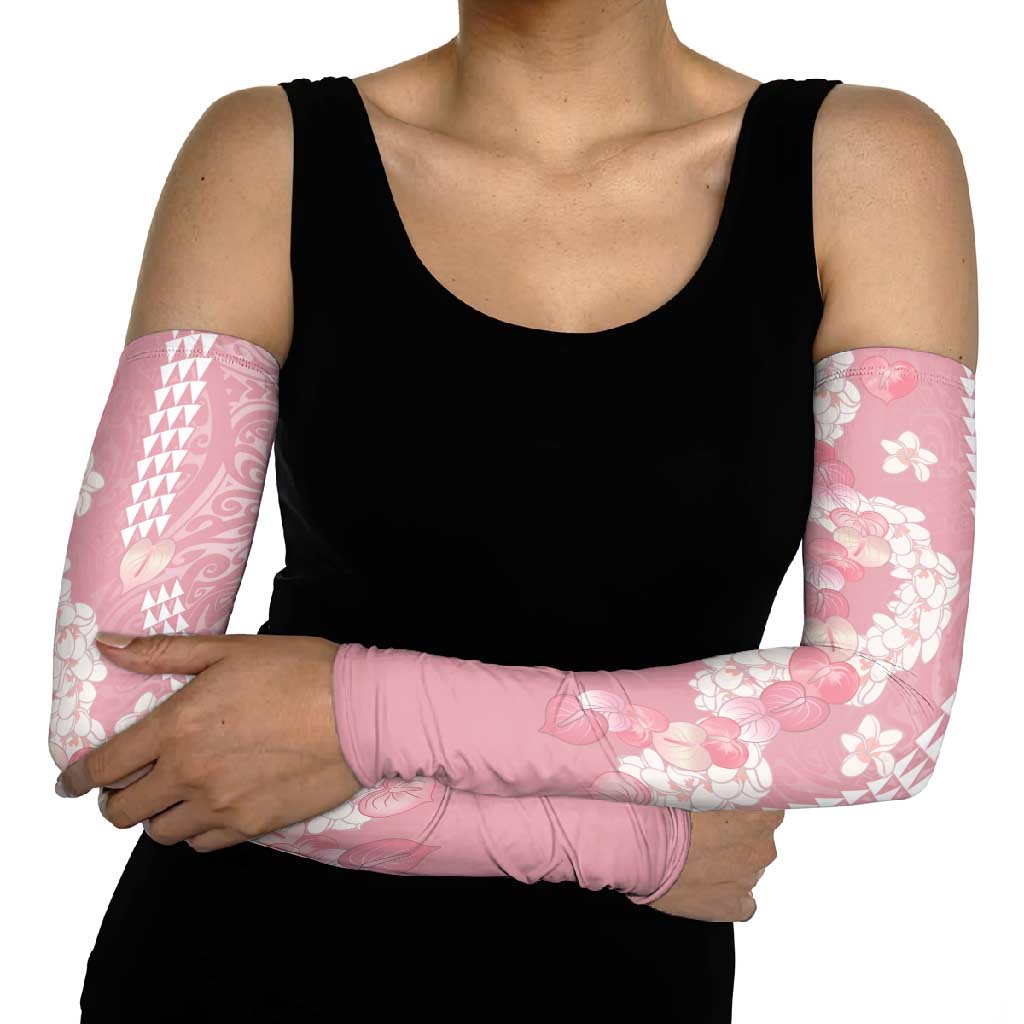 Soft Pink Hawaii Anthurium Plumeria Lei Arm Sleeves