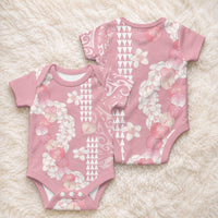 Soft Pink Hawaii Anthurium Plumeria Lei Baby Onesie LT9 - Polynesian Pride