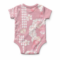 Soft Pink Hawaii Anthurium Plumeria Lei Baby Onesie LT9 - Polynesian Pride