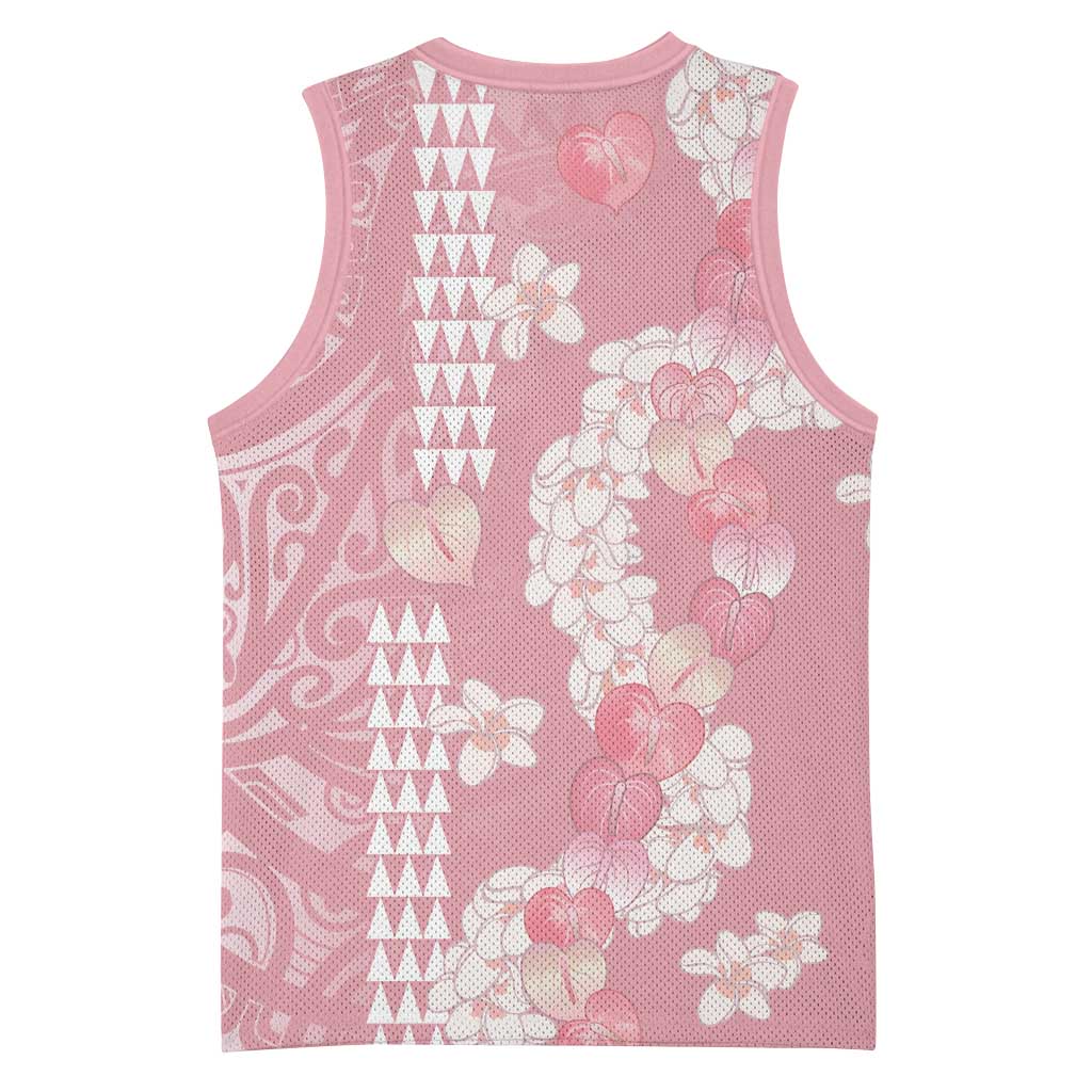Soft Pink Hawaii Anthurium Plumeria Lei Basketball Jersey
