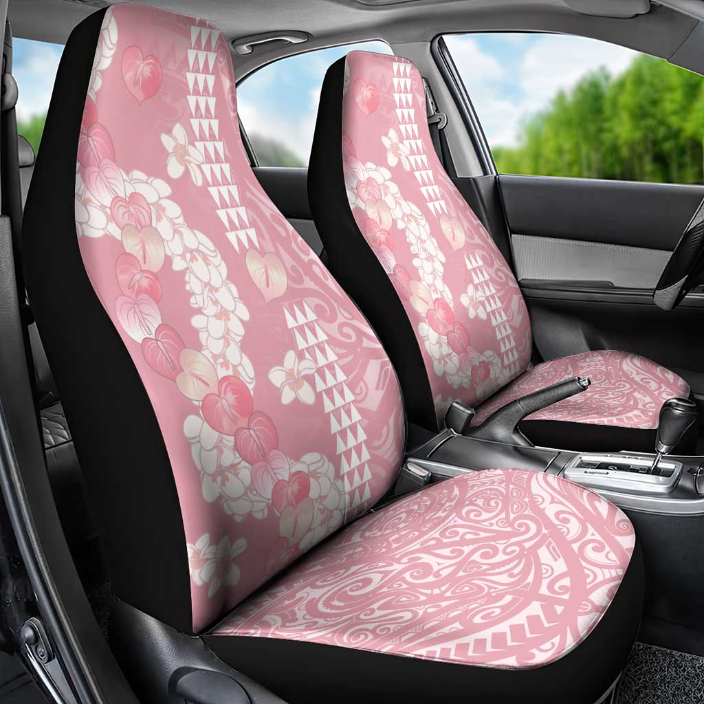 Soft Pink Hawaii Anthurium Plumeria Lei Car Seat Cover