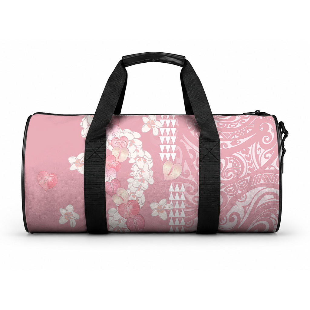Soft Pink Hawaii Anthurium Plumeria Lei Duffle Bag LT9 One size Blue - Polynesian Pride