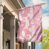 Soft Pink Hawaii Anthurium Plumeria Lei Garden Flag