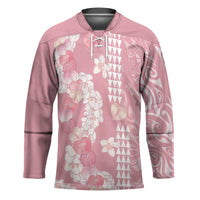 Soft Pink Hawaii Anthurium Plumeria Lei Hockey Jersey