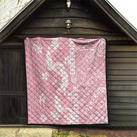 Soft Pink Hawaii Anthurium Plumeria Lei Quilt