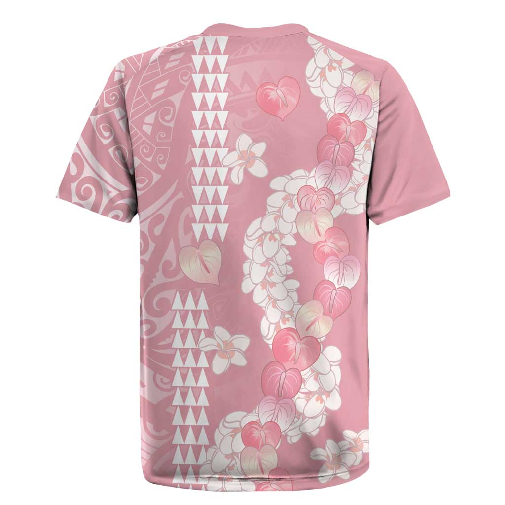 Soft Pink Hawaii Anthurium Plumeria Lei Rugby Jersey