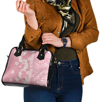 Soft Pink Hawaii Anthurium Plumeria Lei Shoulder Handbag