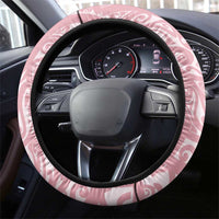 Soft Pink Hawaii Anthurium Plumeria Lei Steering Wheel Cover