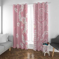 Soft Pink Hawaii Anthurium Plumeria Lei Window Curtain