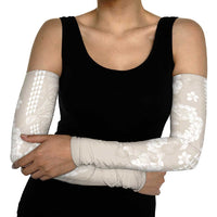Suede Beige Hawaii Anthurium Plumeria Lei Arm Sleeves