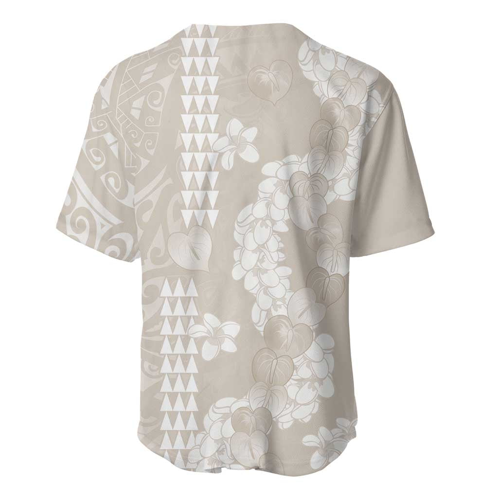 Suede Beige Hawaii Anthurium Plumeria Lei Baseball Jersey