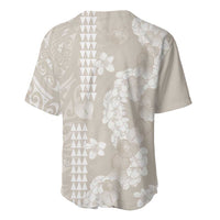 Suede Beige Hawaii Anthurium Plumeria Lei Baseball Jersey