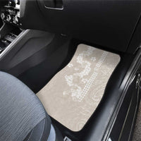 Suede Beige Hawaii Anthurium Plumeria Lei Car Mats